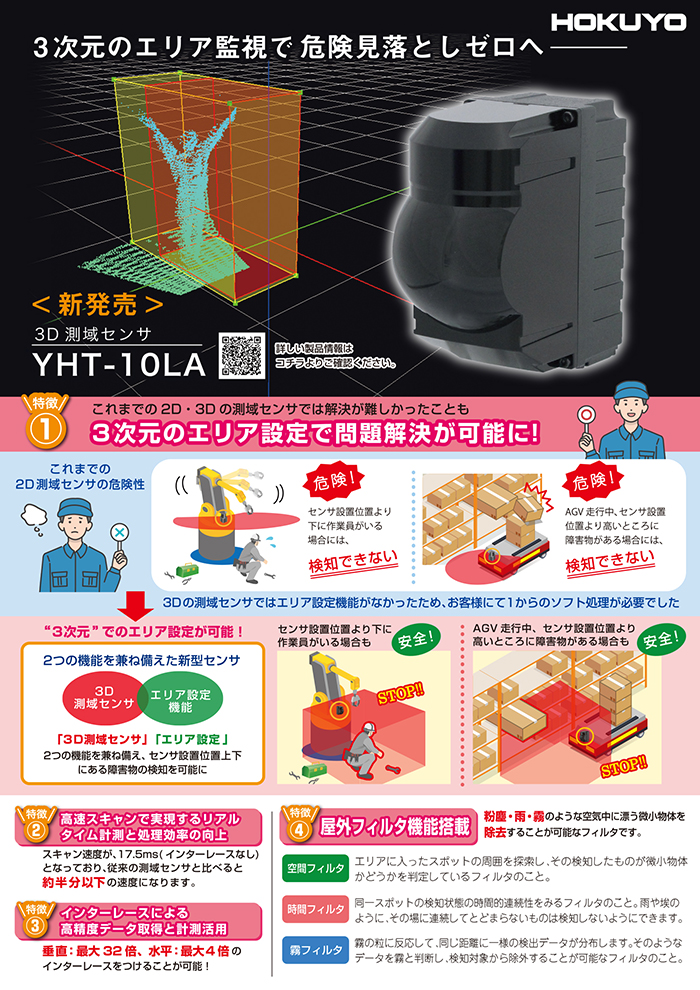 3次元のエリア監視で危険見落としゼロへ！YHT-10LA新発売！