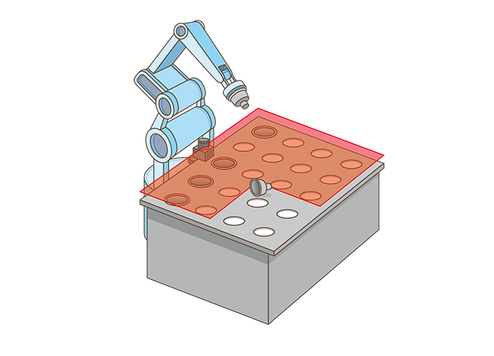 産業ロボットのワーク挿入検査