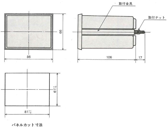 本体外形、パネルカット