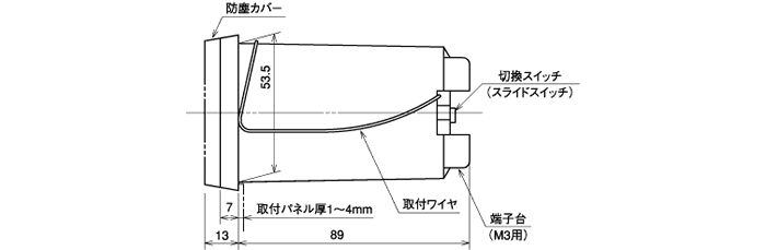 カウンタ側面