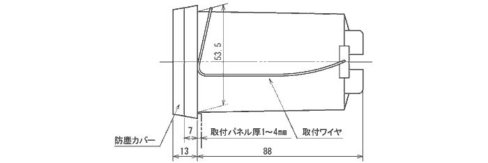 カウンタ側面