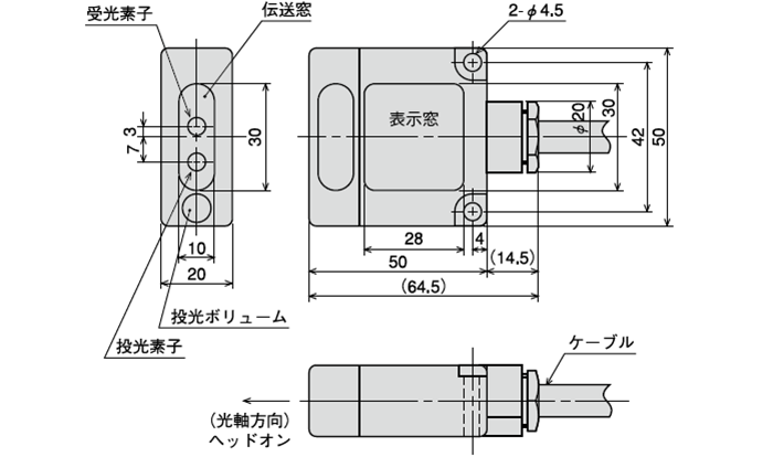 (ヘッドオンタイプ)　DMS-GA1-V/GA2-V/GA1-W、DMS-GB1-V/GB2-V