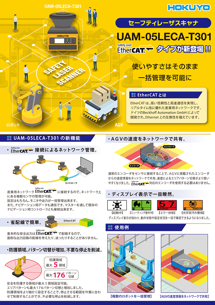 チラシ追加　セーフティレーザスキャナにEtherCATタイプが新登場！　